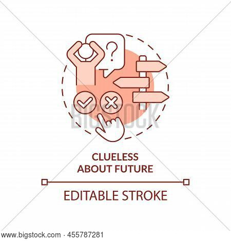 Clueless About Future Terracotta Concept Icon. Issue In Adolescence Abstract Idea Thin Line Illustra