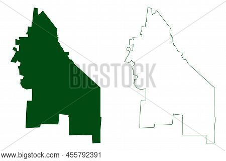 Hopelchen Municipality (free And Sovereign State Of Campeche, Mexico, United Mexican States) Map Vec