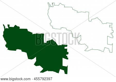 Tenabo Municipality (free And Sovereign State Of Campeche, Mexico, United Mexican States) Map Vector