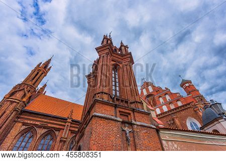 Vilnius, Lithuania. Roman Catholic Church Of St. Anne And Church Of St. Francis And St. Bernard In O