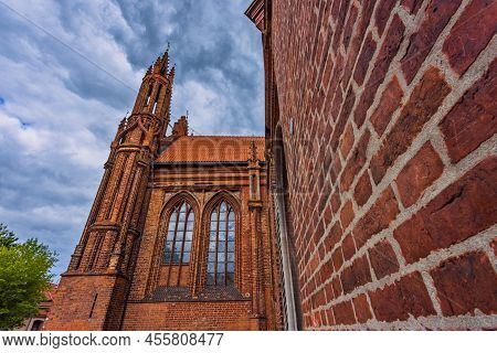 Vilnius, Lithuania. Roman Catholic Church Of St. Anne And Church Of St. Francis And St. Bernard In O