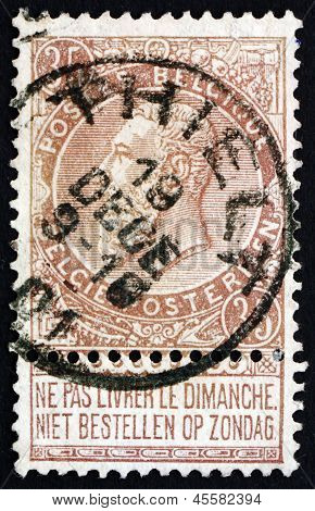 แสตมป์เบลเยียม 1893 คิงลีโอพอล์ด Ii ของเบลเยียม