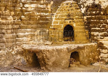 Old Clay House Detail, Kitchen Area With Stove. El Chorrillo Film Location, Sierra Alhamilla In Anda