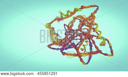 Chain Of Amino Acid Or Biomolecules Called Protein - 3d Illustration