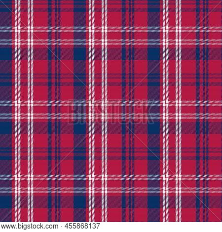 Plaid Seamless. Pastel Gingham Pattern. Background For Memory Day, Independens Usa. Wallpaper, Blank