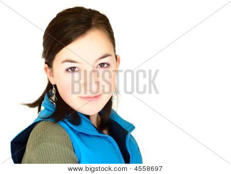 Fille en veste bleue