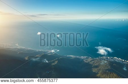 Panoramic View From The Top Of Avila Mountain In Galipan, Facing The Caribbean Sea La Guaira, In War