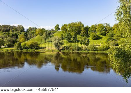 Panoramic View Of The Alytus Mounds And Nemunas River