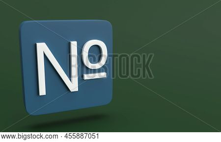 Numero Sign Icon As Template For Calculation And Order On Blue Rounded Rectangle Against Dark Green 