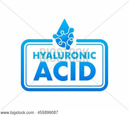 Hyaluronic Acid In Abstract Style On Blue Background. Medical Infographic.