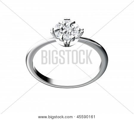 白い背景の上の美しさの結婚指輪