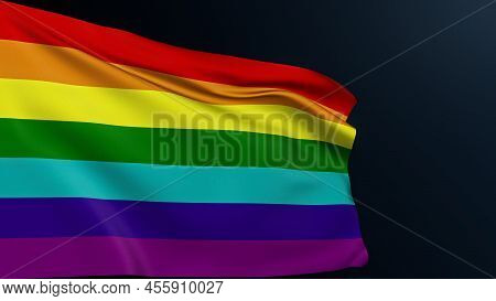 Gay Pride Flag. Lgbt Tolerance. Diversity Support. Gender Equality. Rainbow 7 Seven Color Stripe Sym