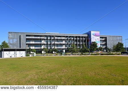 Tustin, Calif - 5 Jun 2022: The Flight At Tustin Legacy, Seen From Park. The Campus Features Eleven