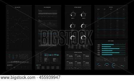 Sci-fi Futuristic User Interface Hud Design Panel For Business App. Abstract Technology Concept, Tec