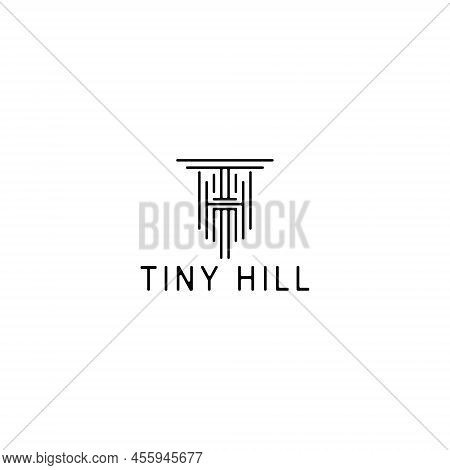 Abstract Initial Letter T And H In Black Color Isolated In White Background Applied For Entertainmen
