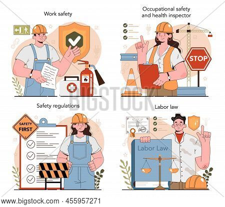 Osha Concept Set. Occupational Safety And Health Inspection.