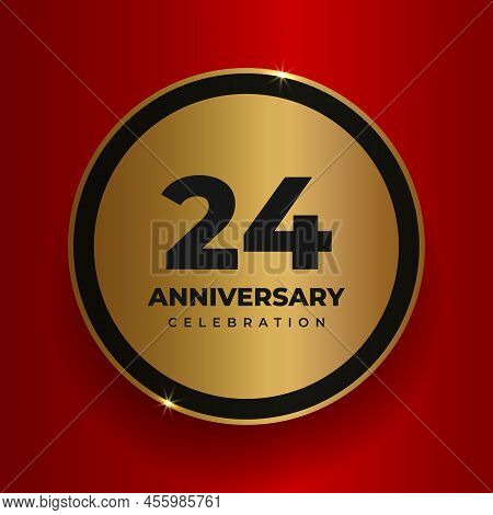 24 Years Anniversary Celebration Background. Celebrating 24th Anniversary Event Party Poster Templat
