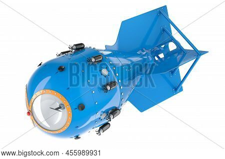 Atomic Bomb, Nuclear Weapon. 3d Rendering Isolated On White Background