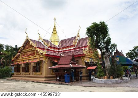 Ancient Ordination Hall Or Antique Ubosot Church For Thai People Travelers Travel Visit And Respect