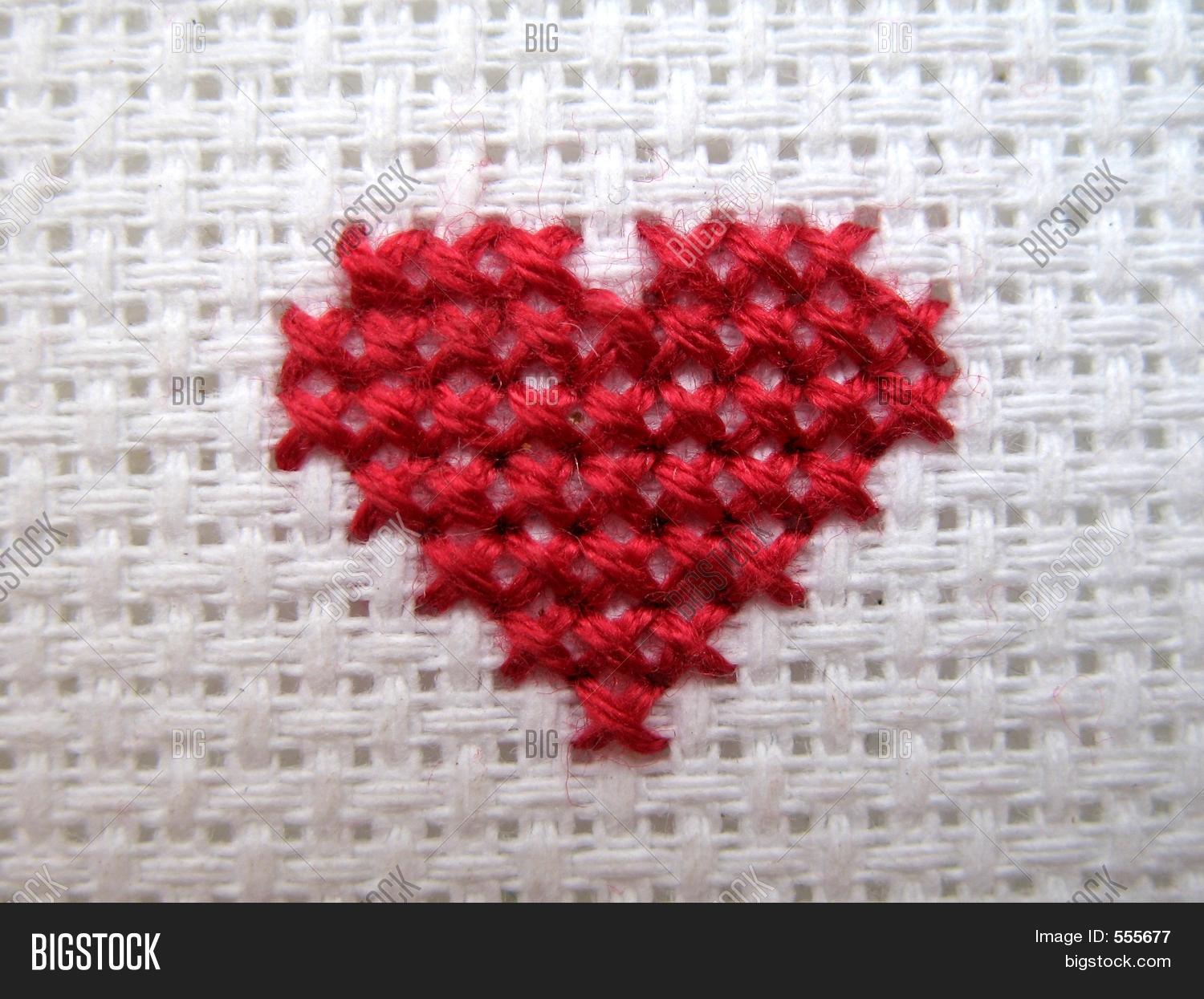 Cross Stitch Heart Image & Photo (Free Trial) Bigstock
