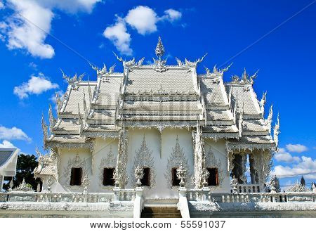 Thai Temple Called Wat Rong Khun At Chiang Rai, Thailand.