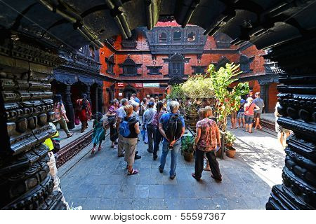 The Inner Courtyard Of The Living Goddess Kumari In Kathmandu, Nepal