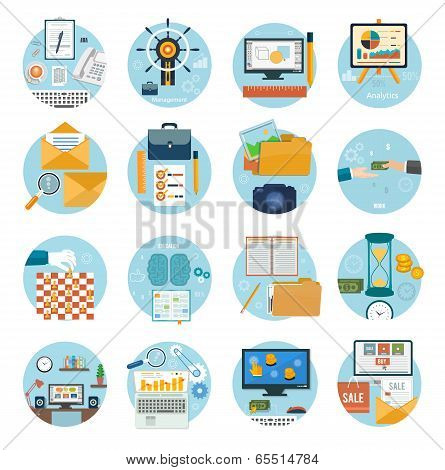 Business, Office And Marketing Items Icons.