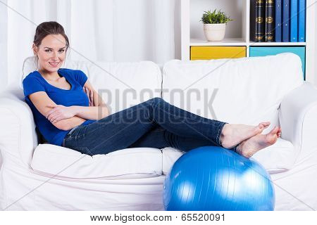 Woman Before Fitness At Home