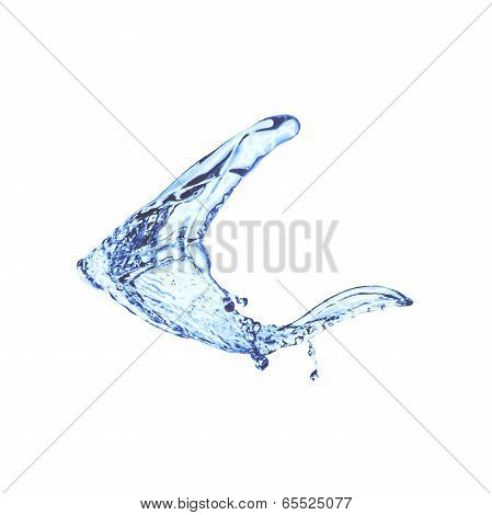 Blue water splash isolated on white