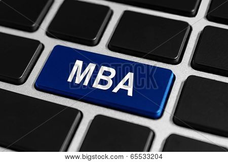 Mba Or The Master Of Business Administration Button On Keyboard