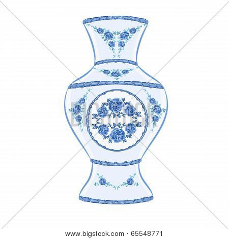 Vase Faience  Vector Without Gradients