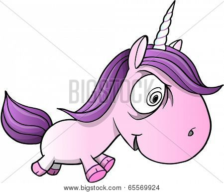Crazy Insane Unicorn Pony Horse Vector Illustration Art