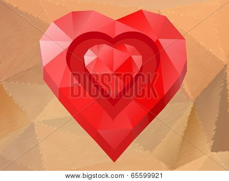 Polygon Red Heart