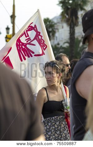 Protesters Rallied In The Streets In Thessaloniki By Members Of Pame Against Government Policies In