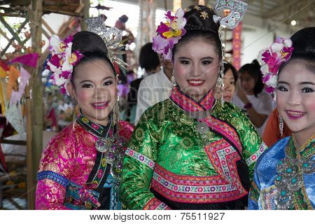 The Girls With Northern Thailand Hilltribe Dress