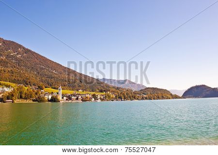 Town St. Wolfgang On Wolfgangsee Lake