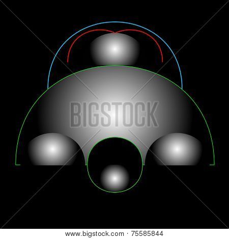 Color Abstract Composition With A Gray Balls And Pink Background