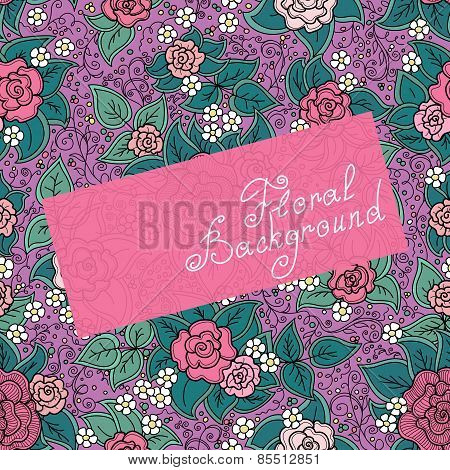 vector seamless varicolored floral pattern