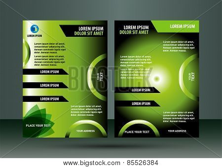 Booklet template design with green elements