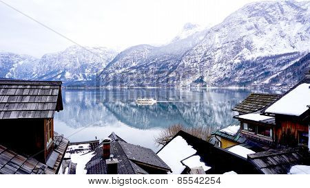 Lake, Mountain, Village And Life In Hallstatt
