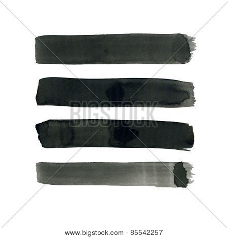 Abstract Black Watercolor Lines For Your Project
