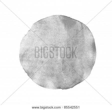 Monochrome Grey Circle Watercolor Isolated