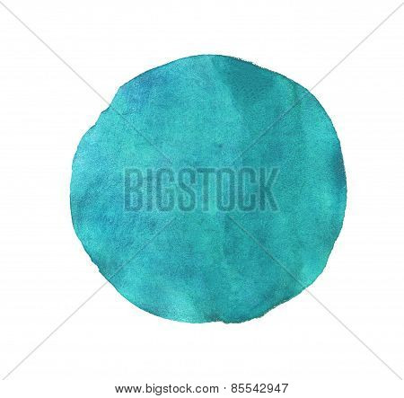 Blue Circle Watercolor Isolated