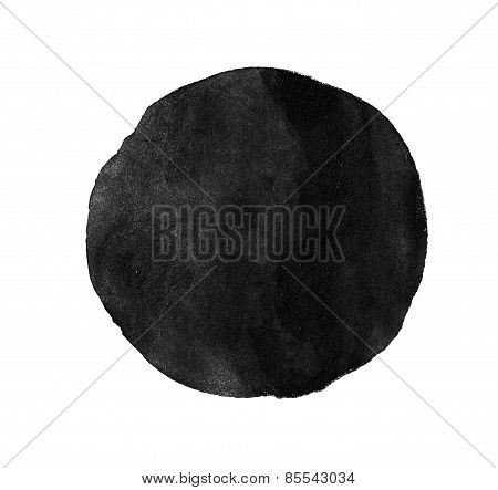 Monochrome Grey Circle Watercolor Isolated