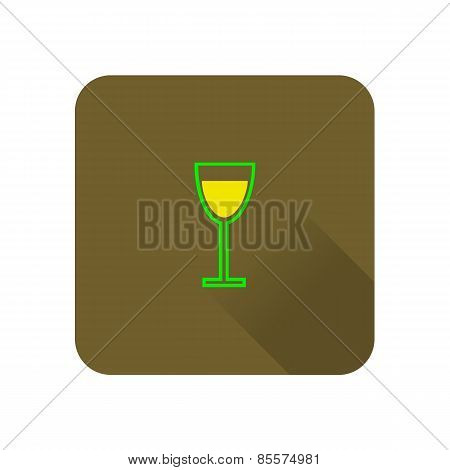 Glass with drink flat design icon.