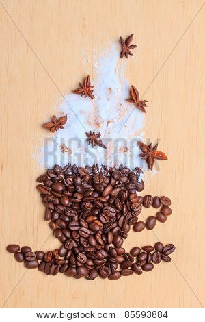 Coffee Cup Made From Roasted Beans