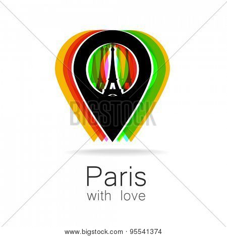 Paris with love - an idea for a design template sign.