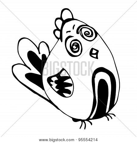 Crazy Bird (pencil Drawing).