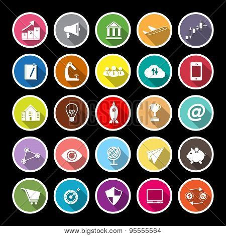 Startup Business Flat Icons With Long Shadow