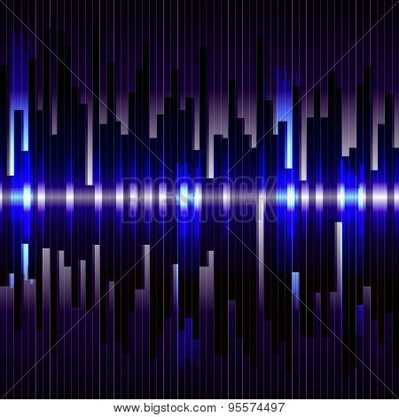 Abstract digital bacground. Motion blue vertical lines. Raster eq